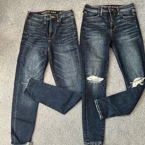 American Eagle Super Hi-Rise Jeggings- 2 pair Excellent Cond w/ free extra pair